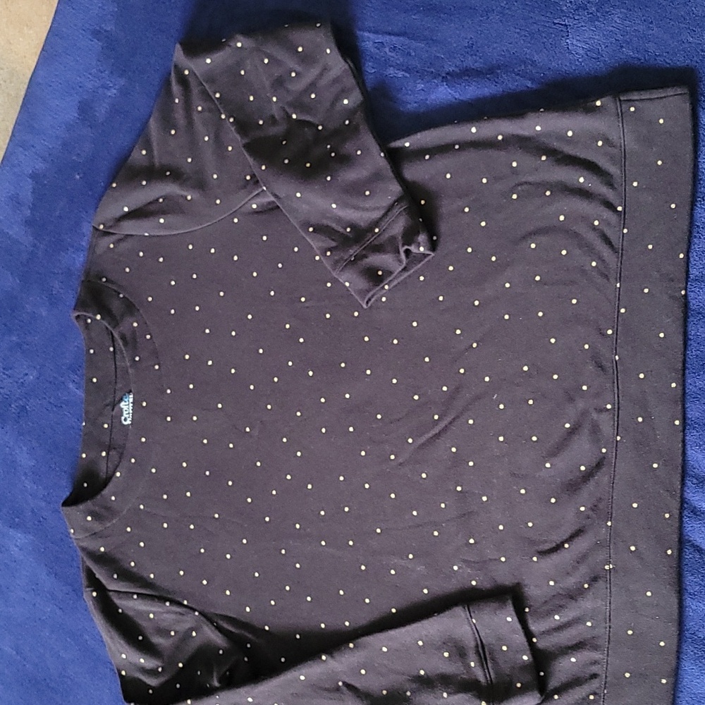 Croft & Barrow Black Top with Gold Dot Details